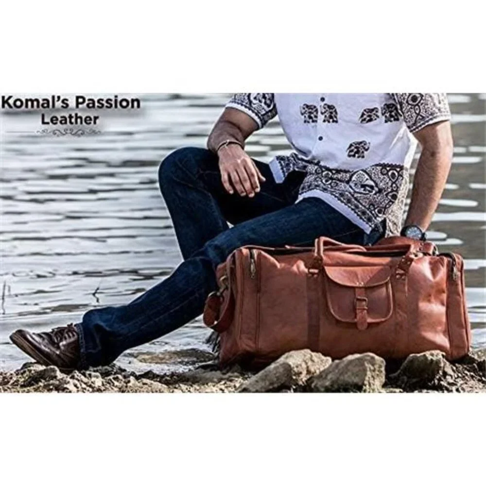21 Inch Vintage Leather Duffel Travel Gym Sports Overnight Weekend Bags Fro Men